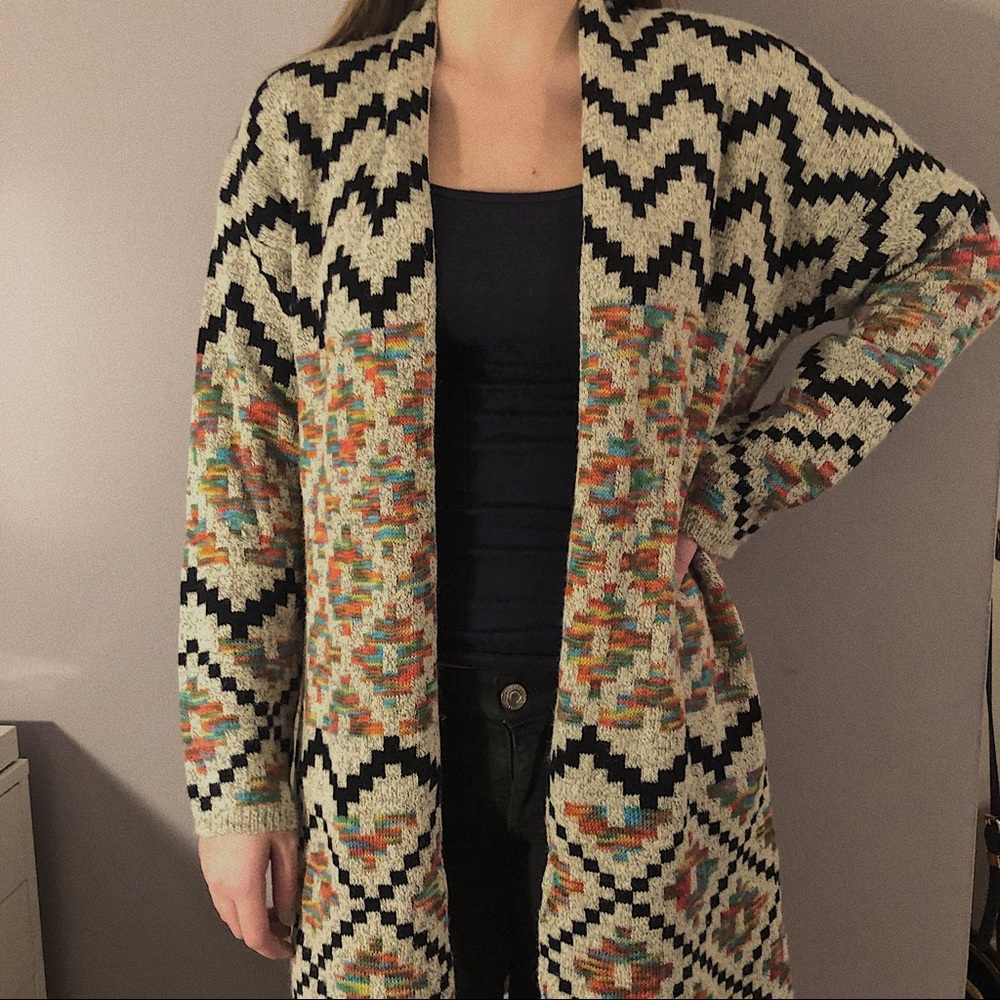 Multicolored open cardigan